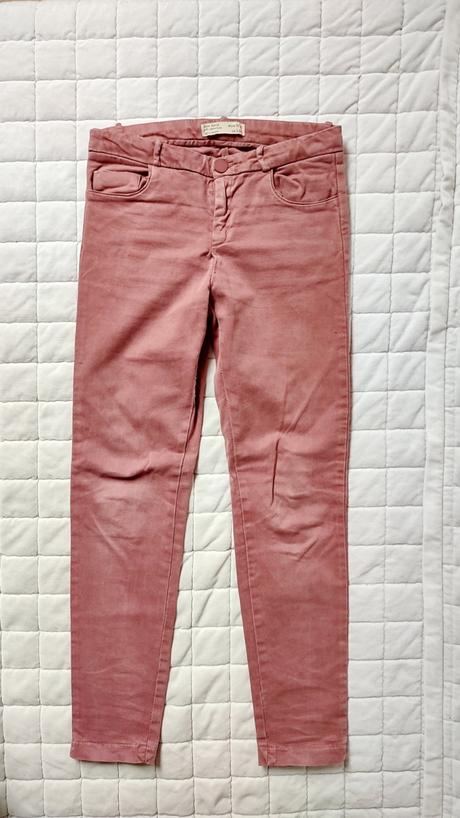 Tmavě starorůžové kalhoty, zara,140