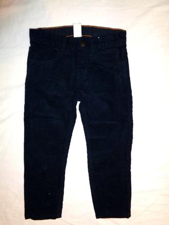 Tmavomodré manžestrové kalhoty, h&m,104