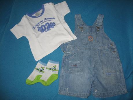 Laclové kraťasy, tričko, ponožky lehké / letní 62, george,62