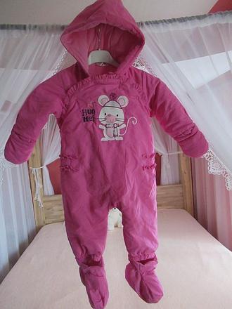 Dívčí bavlněná zimní vyteplená kombinéza, 86