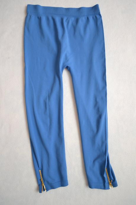 Modré 3/4 legíny se zipy., l