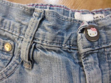 Měkká džínová, rifl pohodlná sukýnka s hello kitty, h&m,104