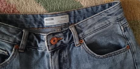 Moderní široké rifle zn.bershka vel.xs/s+mikina, bershka,xs