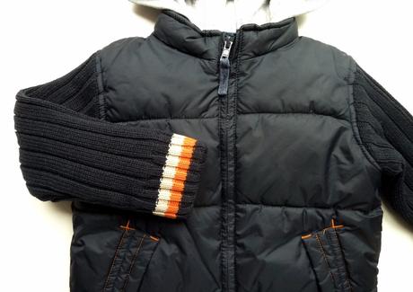 Prošívaná zimní bunda s pletenými rukávy vel. 98, cherokee,98