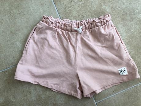 H&m ruzove bavlnene sortky 158, h&m,158