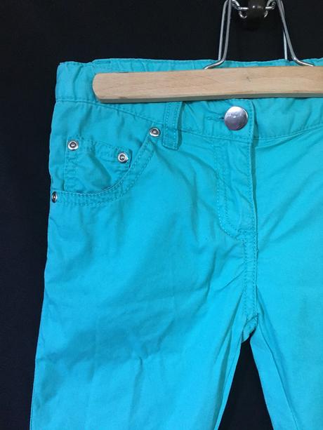 Zelené plátěné letní kalhoty, 98