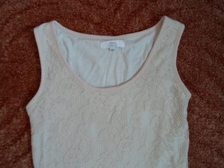 Růžové meruňkové krajkové tričko tílko top - xs, s, s