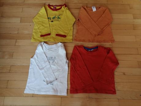 Dětská trika s dlouhým rukávem vel. 92, 92