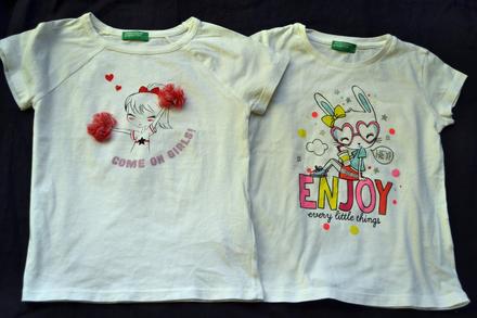 2x tričko benetton, vel.110, bavlna, benetton,110