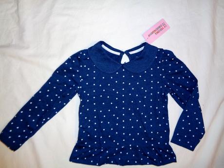 Nádherná modrá srdíčková tunika, primark,86