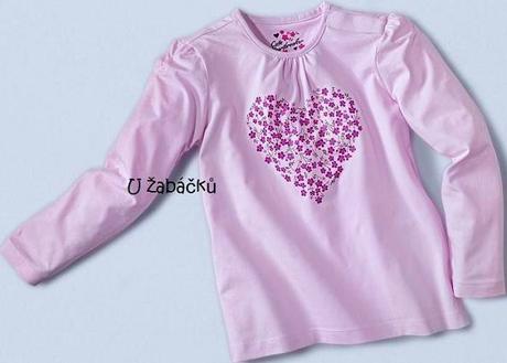 2-pack dívčí trika tchibo růžové + pruhované, tchibo,110 / 116