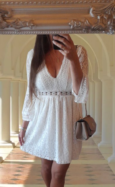 Lilie rose krajkové boho šaty, m