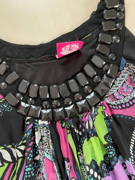 Hedvábné minišaty/top s kameny, vel xl i méně, lip, lipsy london,xl