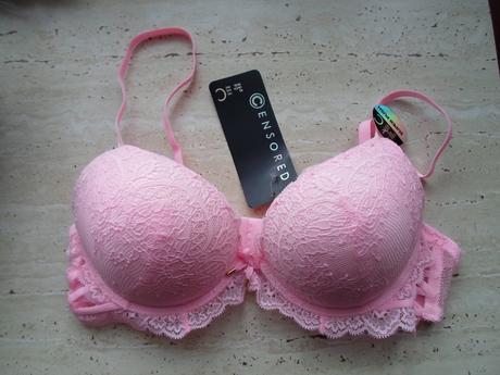 Růžová krajková podprsenka super push 75c, new yorker,75c