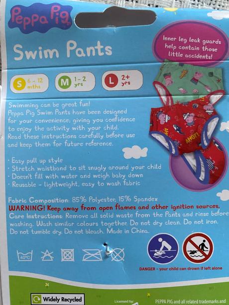 Plenkové plavky s pepinou - s/6-12 měs, 4 kg - 9 kg