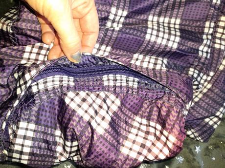 Bunda jarní kostkovaná fialová, 140