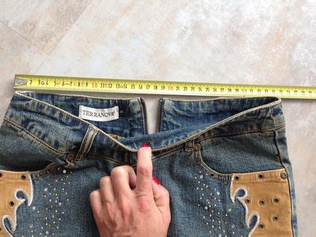 Džínová sukně country styl vel.s/36 kamínky,cvoky, terranova,s