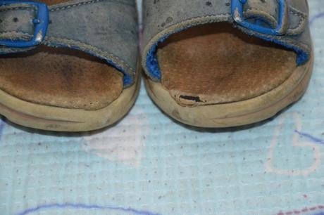 Modrohnědé celokožené sandálky essi, essi,26