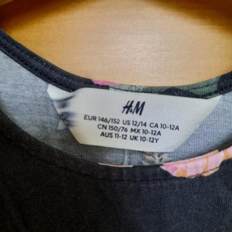 Tmavé kvetovane šaty h&m, h&m,146