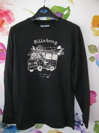 Bavlněné černé tričko s potiskem kostlivce, billabong,164