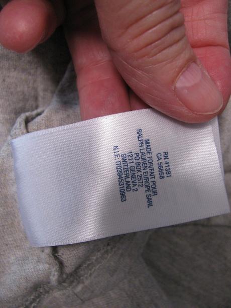 Dětské šedé bavlněné tričko, ralph lauren,128