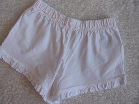 Bílé bavlněné šortky s volánky, mothercare,98