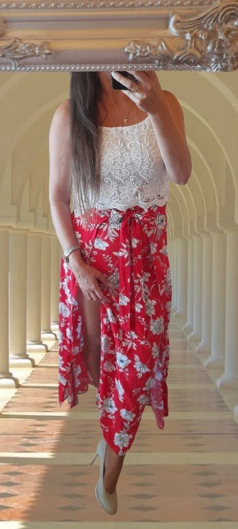 Amisu květovaná viskózová dlouhá sukně, amisu,38