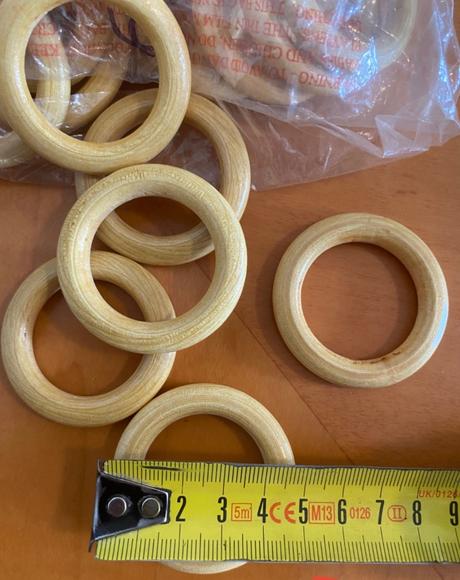 Dřevěné kroužky na záclony / závěsy, 