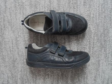 Modré boty polobotky kožené, lasocki,38