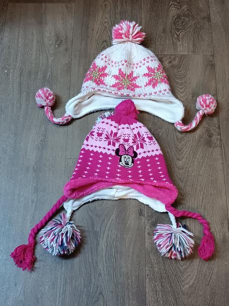 3x dívčí zimní pletené čepice, vel.86/92 a 98, next,86