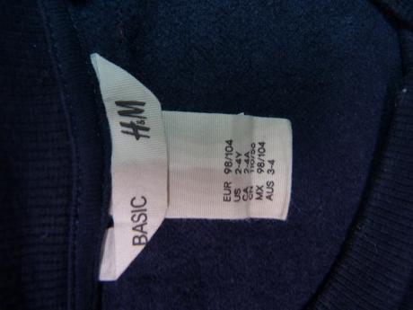 Mikinka s hvězdičkami vel. 98/104, h&m,98