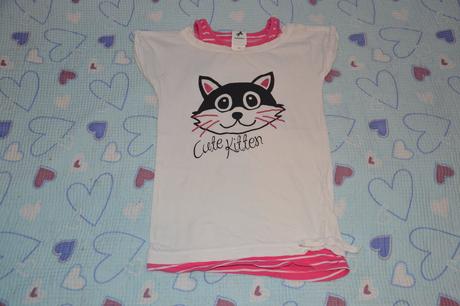 116 122 128 134 bavlněné letní triko s kočkou, c&a,122