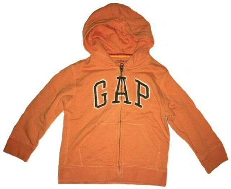 Oranžová unisex mikina gap na zip, kapuca, vel. 4y, gap,104