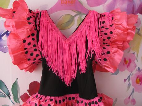 Karneval-růžové šaty španělská tanečnice, 