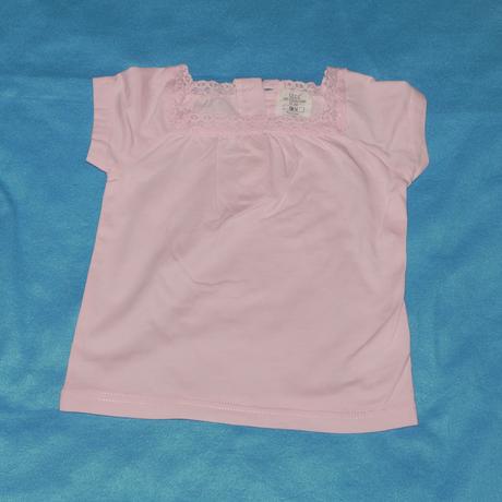 Ruzove tricko s krajeckou, h&m,74