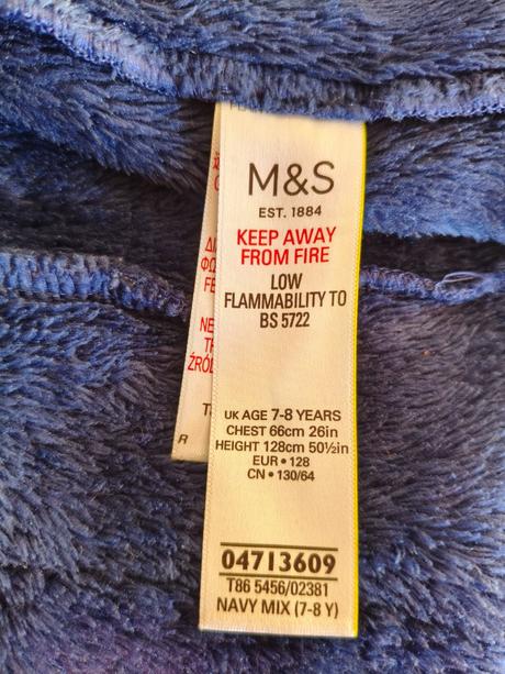 Župan plyšový chlapec, marks & spencer,128