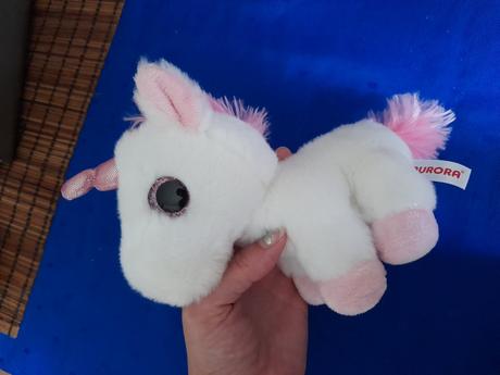 Bílorůžový koník, kůň jednorožec plyšový větší,