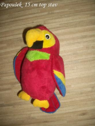 Plyšový papoušek 15cm, 