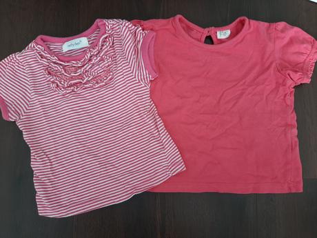 2x růžové tričko krátký rukáv 1-2 roky, early days,86