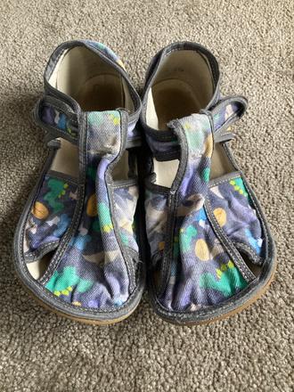 Bačkory /přezůvky baby bare s dinosaury, baby bare shoes,32