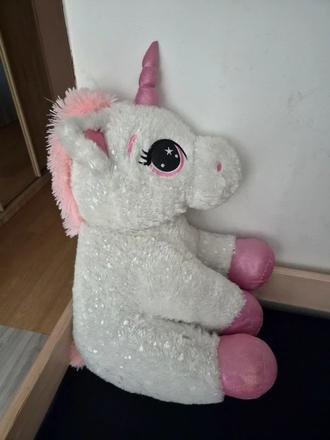 Velký plyšový jednorožec, cca 70 cm, osobní odběr,