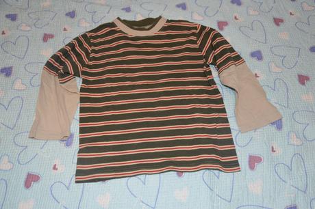 110 116 bavlněné prouhaté triko dlouhý rukáv, 116