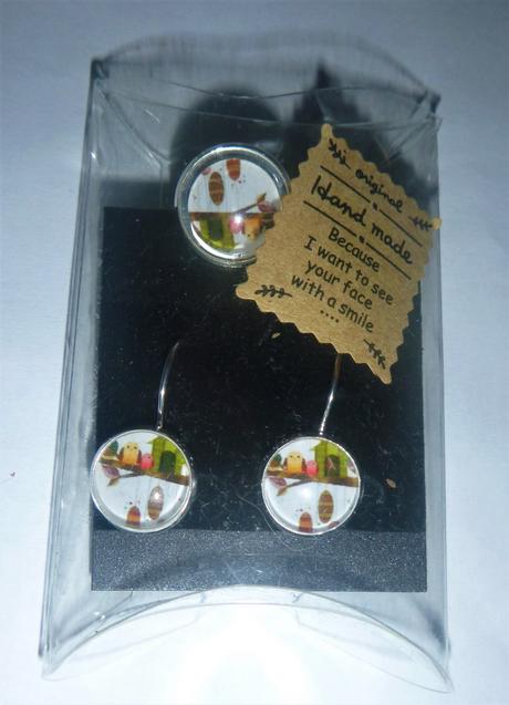 Náušnice+prstýnek - sada sovičky z lesa, 