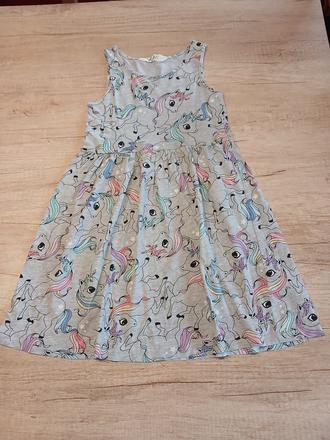 Letní šaty jednorožec hm vel. 122/128, h&m,122
