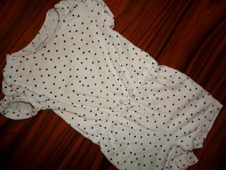 Bílý puntíkatý bavlněný overal, primark,86