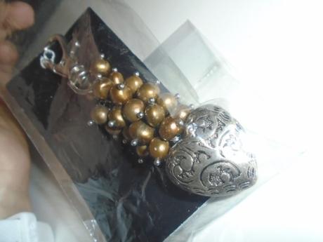 Přívěsek velký kovový srdce na klip vintage styl,