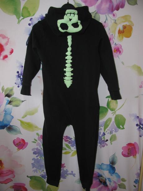 Bavlněný spací overal s kapucí-kostlivec, george,128