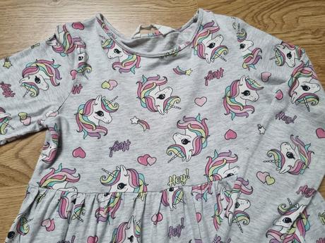 Bavlněné šaty s jednorožci, h&m,122