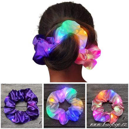 Svítící gumička do vlasů s led, 