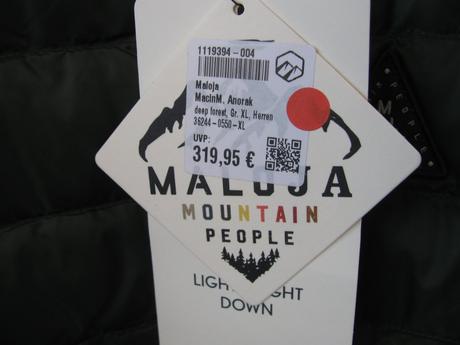 Přechodová péřová bunda s kapucí maloja, xl